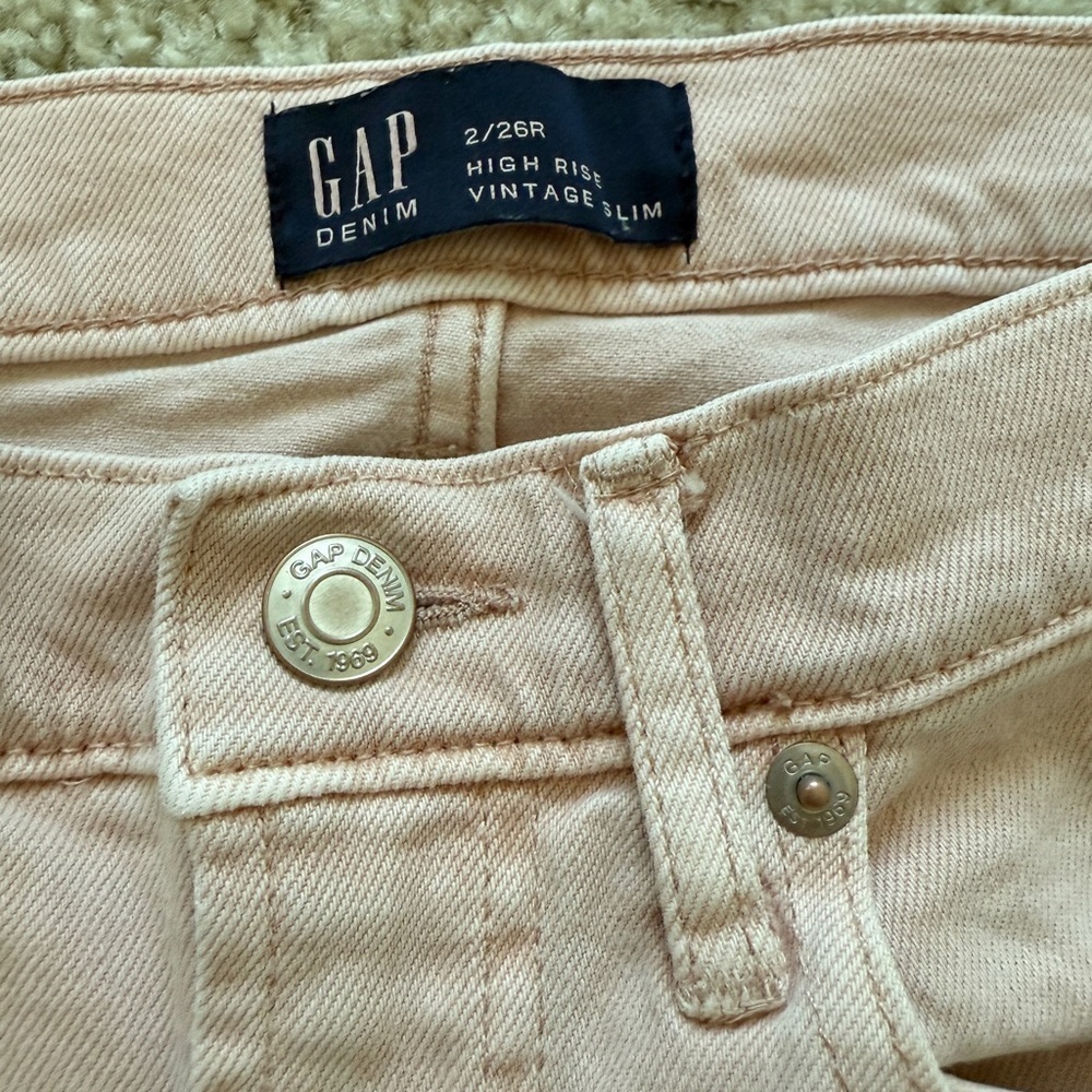 GAP Women's Pink Vintage High Rise Slim Jeans - Size 26 - Picture 3 of 4